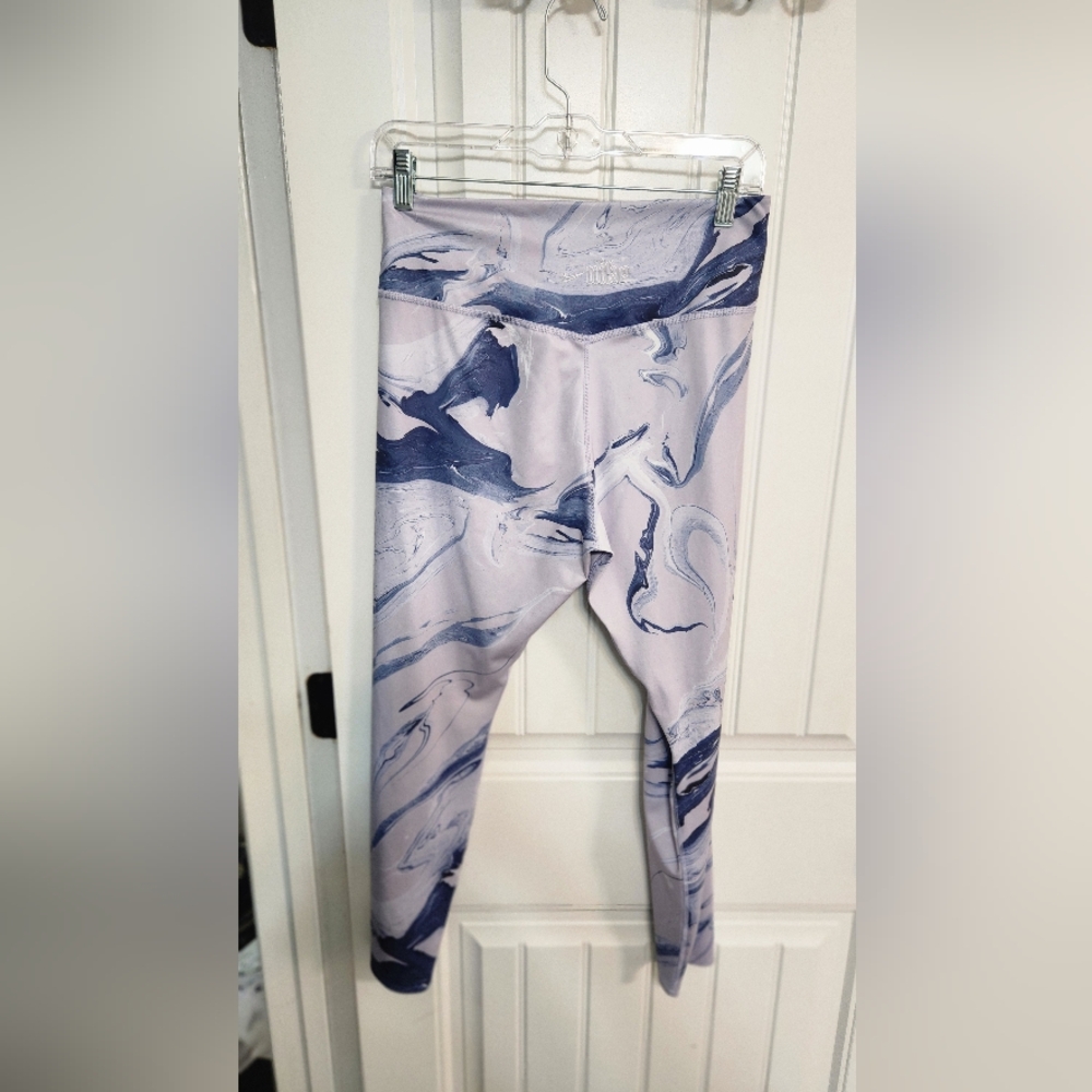 Womens Purple/Blue Marble Print Leggings